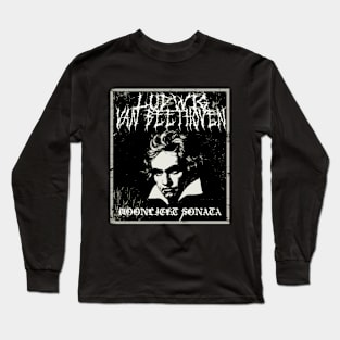 Moonlight Sonata Tribute: Beethoven Black Metal Album Cover Long Sleeve T-Shirt